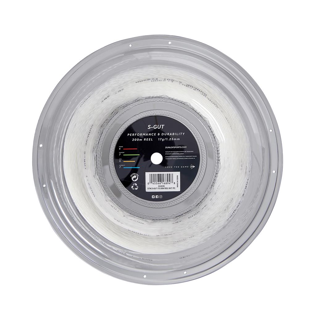 Dunlop Tennissaite Synthetic Gut (Haltbarkeit+Allround) weiss 200 Meter